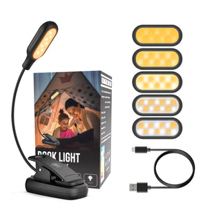 Leeslampje voor Boek - LED Leeslamp met Klem - Verstelbare Flexibele Arm - voor Boek / Slaapkamer / Bed / Kind / Bureau - USB Oplaadbaar