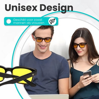 Nachtbril voor in de Auto - Computerbril - Blauw Licht Filter Bril - Game Bril - Blue Light Glasses - Voor Dames en Heren - Beeldschermbril - Gele Glazen