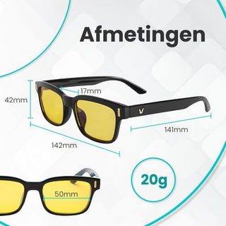 Nachtbril voor in de Auto - Computerbril - Blauw Licht Filter Bril - Game Bril - Blue Light Glasses - Voor Dames en Heren - Beeldschermbril - Gele Glazen