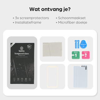 Screenprotectors - Geschikt voor iPhone - Gehard Glas - Transparant - 3 Stuks - Incl. Montageframe