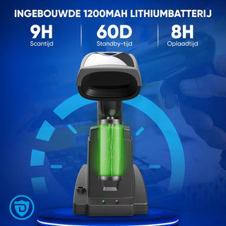Barcode Scanner Draadloos - 1D Barcodes Scannen - Bluetooth & USB - Handscanner - Met Laadstation