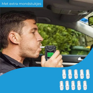 Digitale Alcoholtester - Geschikt voor Frankrijk - Alcoholmeter - Oplaadbaar met USB - Blaastest Alcohol Meter - Ademtest om je Alcoholpromillage mee te Testen - Met Extra Mondstukjes