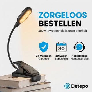 Leeslampje voor Boek - LED Leeslamp met Klem - Verstelbare Flexibele Arm - voor Boek / Slaapkamer / Bed / Kind / Bureau - USB Oplaadbaar