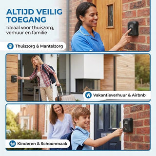 Sleutelkastje mit Code für Buiten - Sleutelkastje mit Cijferslot - Inkl. Wandmontage - Zwart