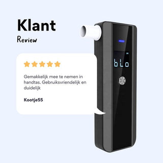 Digitale Alcoholtester – Alcoholtesters – Alcoholmeter Digitaal - Blaastest voor Persoonlijk Gebruik – Compact en Draagbaar – Incl. Batterijen en Extra Mondstukjes