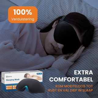 Slaapmasker voor Vrouwen & Mannen - Luxe 3D Oogmasker - 100% Verduisterend - Incl. Opbergzakje, Oordopjes en E-book Slaap Gewoontes