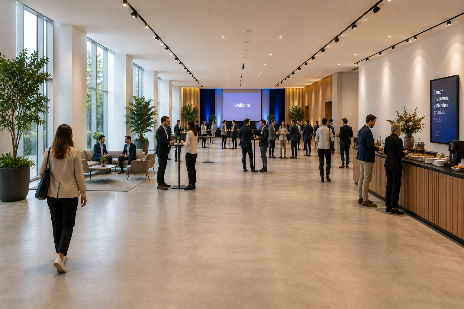 Bezoekers tellen bij evenementen — publiek in een eventlocatie