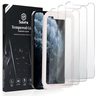 Screenprotectors - Geschikt voor iPhone - Gehard Glas - Transparant - 3 Stuks - Incl. Montageframe