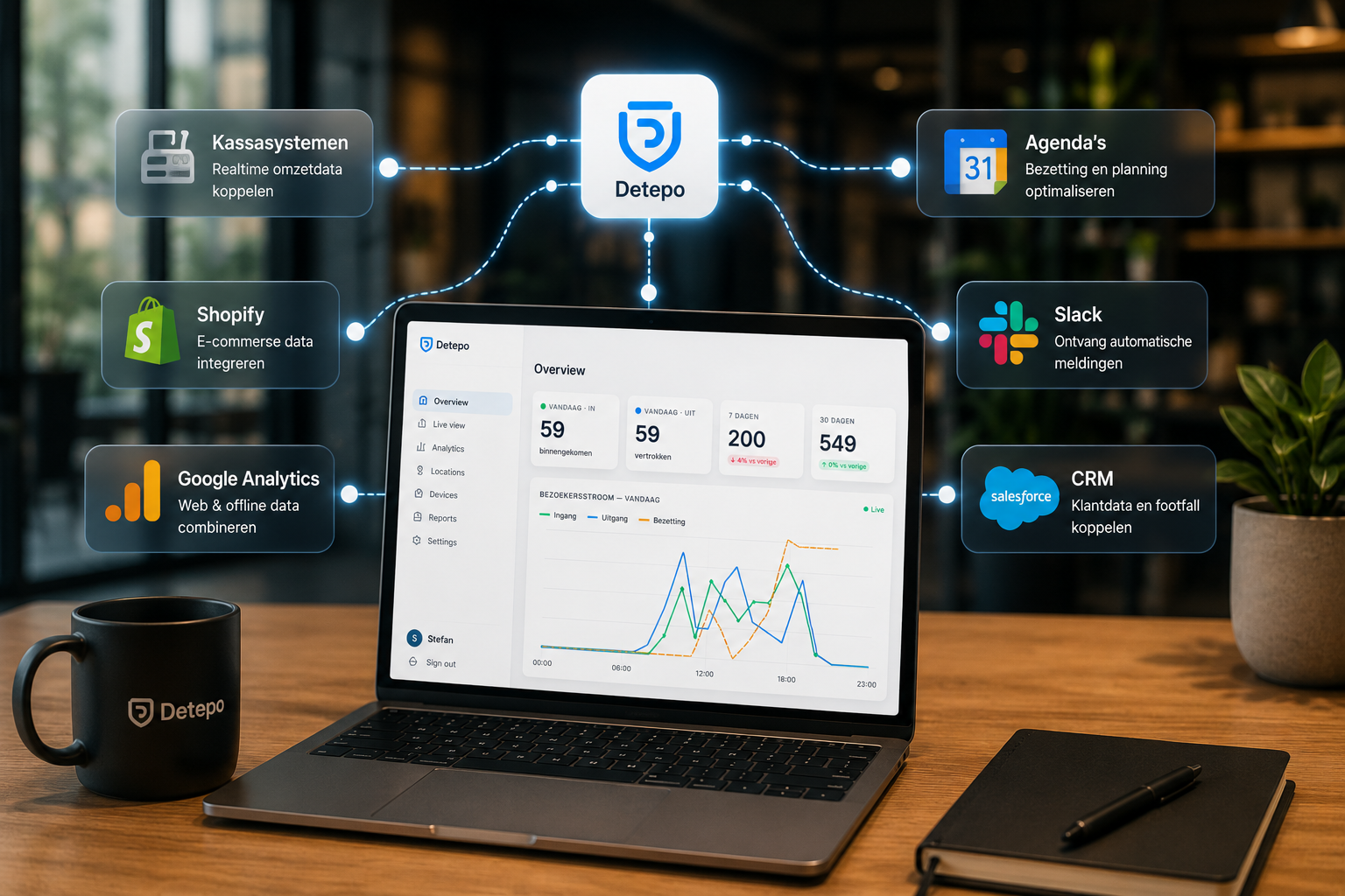 Detepo integraties: bezoekersdata koppelen aan kassa, personeelsplanning en rapportages