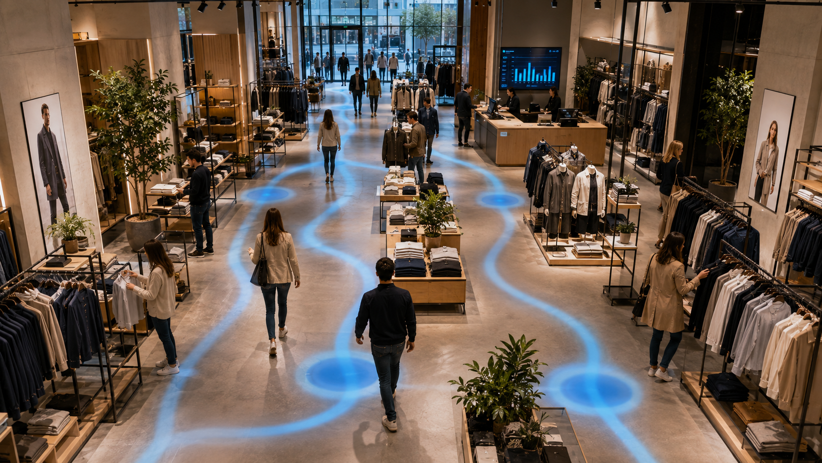 Slimmere indeling van de winkel op basis van looproutes en drukke plekken