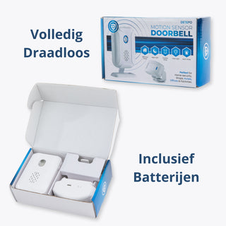 Entreemelder met Beweging Detector - Toegangsmelder - Doorgangsmelder - Plug & Play – Winkelbel met Sensor - Incl. Batterijen