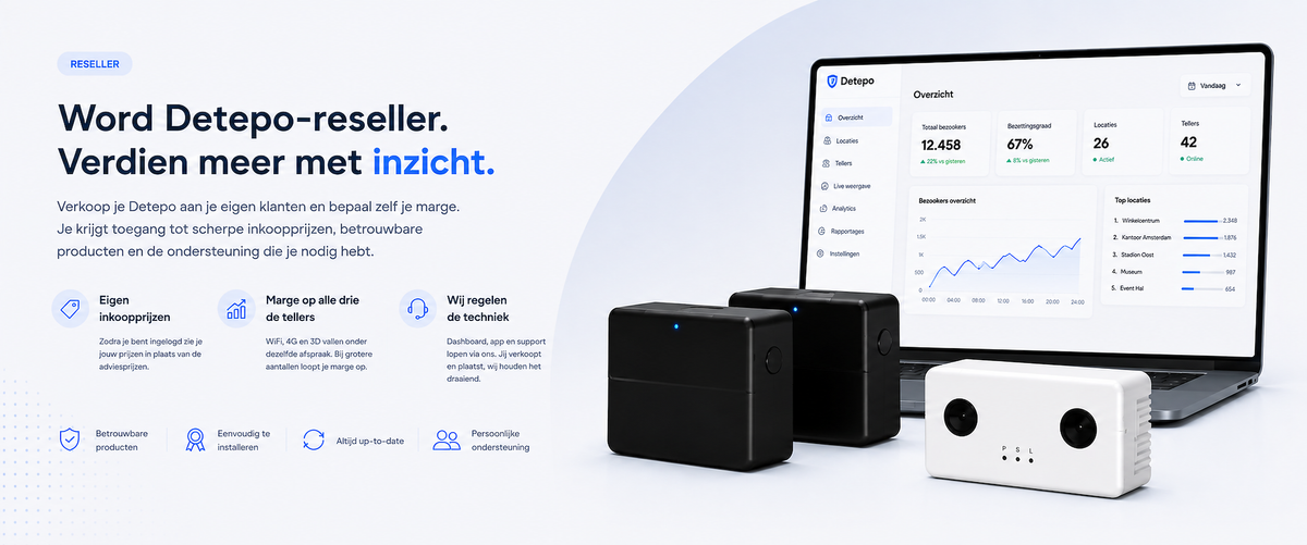 Diventa rivenditore Detepo: contatori e dashboard con prezzi d'acquisto per i partner