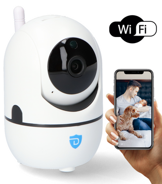 Detepo® Slimme Wifi Beveiligingscamera | Bestuurbaar via Telefoon | Hondencamera met App | 2 Megapixel | Met Beweeg En Geluidsdetectie | Automatisch Volgen van je Baby of Huisdier | Opslag In Cloud Of SD Kaart