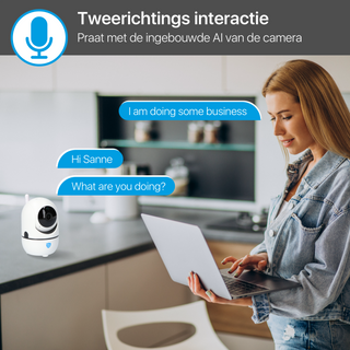 Detepo® Slimme Wifi Beveiligingscamera | Bestuurbaar via Telefoon | Hondencamera met App | 2 Megapixel | Met Beweeg En Geluidsdetectie | Automatisch Volgen van je Baby of Huisdier | Opslag In Cloud Of SD Kaart
