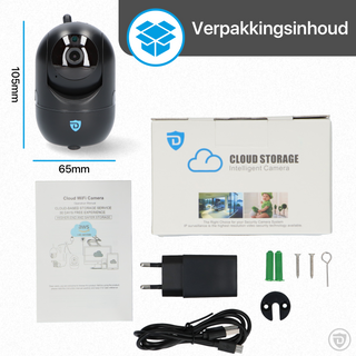 Detepo® Slimme Wifi Beveiligingscamera voor Baby en Huisdier - Bestuurbaar met App - Full HD 2 Megapixel - Babyfoon met bewegingsdetectie en Automatisch Volgen van uw Baby Huisdier - Incl. Gratis App en Nederlandse Handleiding