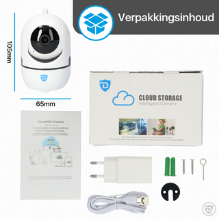 Detepo® Slimme Wifi Beveiligingscamera | Bestuurbaar via Telefoon | Hondencamera met App | 2 Megapixel | Met Beweeg En Geluidsdetectie | Automatisch Volgen van je Baby of Huisdier | Opslag In Cloud Of SD Kaart