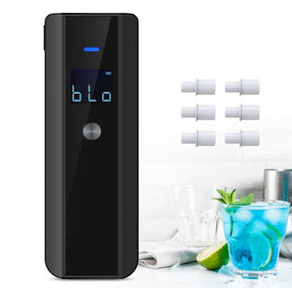 Digitale Alcoholtester - Blaastest Alcohol Meter - Makkelijk Mee te Nemen - Ademtest om je Alcoholpromillage mee te Testen - Met Extra Mondstukjes