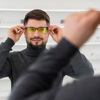 Detepo Nachtbril voor in de Auto - Computerbril - Blauw Licht Filter Bril - Game bril - Blue Light Glasses - Voor Dames en Heren - Beeldschermbril - Blauw Licht Bril - Filter Brillen - Voor Gamen en achter de PC - Unisex - Gele Glazen