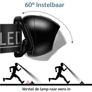 Detepo Led Hoofdlamp - USB Oplaadbaar - Hoofdlampje met Wit en Rood Licht - Waterdicht en Verstelbaar - Voor Hardlopen en Klussen